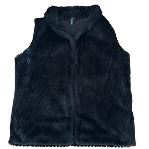 Ellen Tracy Faux Fur Vest Black Size XL